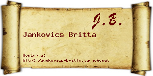 Jankovics Britta névjegykártya